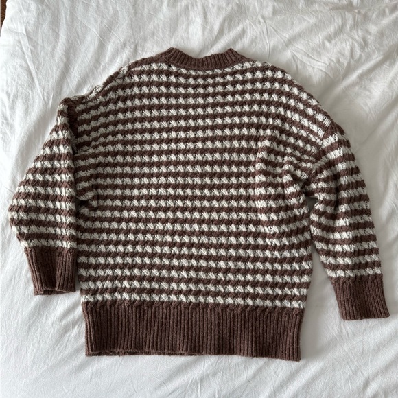 Zara Chocolate and Cream Striped Sweater - Picture 4 of 6